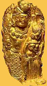 Yakshi-Yakshi, Gold Repousse, 1st Century B.C. Patna