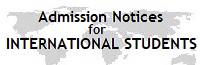 Admission Notices for International Students