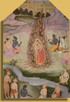 Sita`s fire ordeal, Popular Mughal, ca.1600