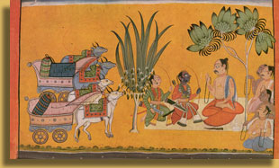 Rama and Lakshmana conversing with Vishwamitra, Shangri-Kulu, ca.1710